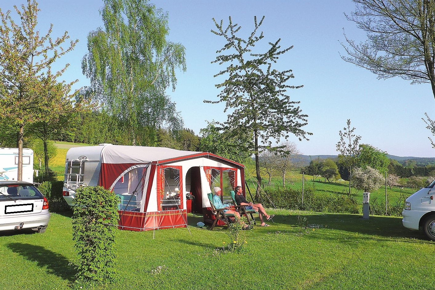 Camping Park Hammelbach  -  Stellplatz vom Campingplatz auf grüner Wiese
