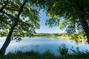 Camping Park Weiherhof - Blick auf den See am Campingplatz