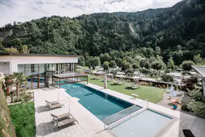 Camping Passeier Meran - Campingplatz Luftaufnahme