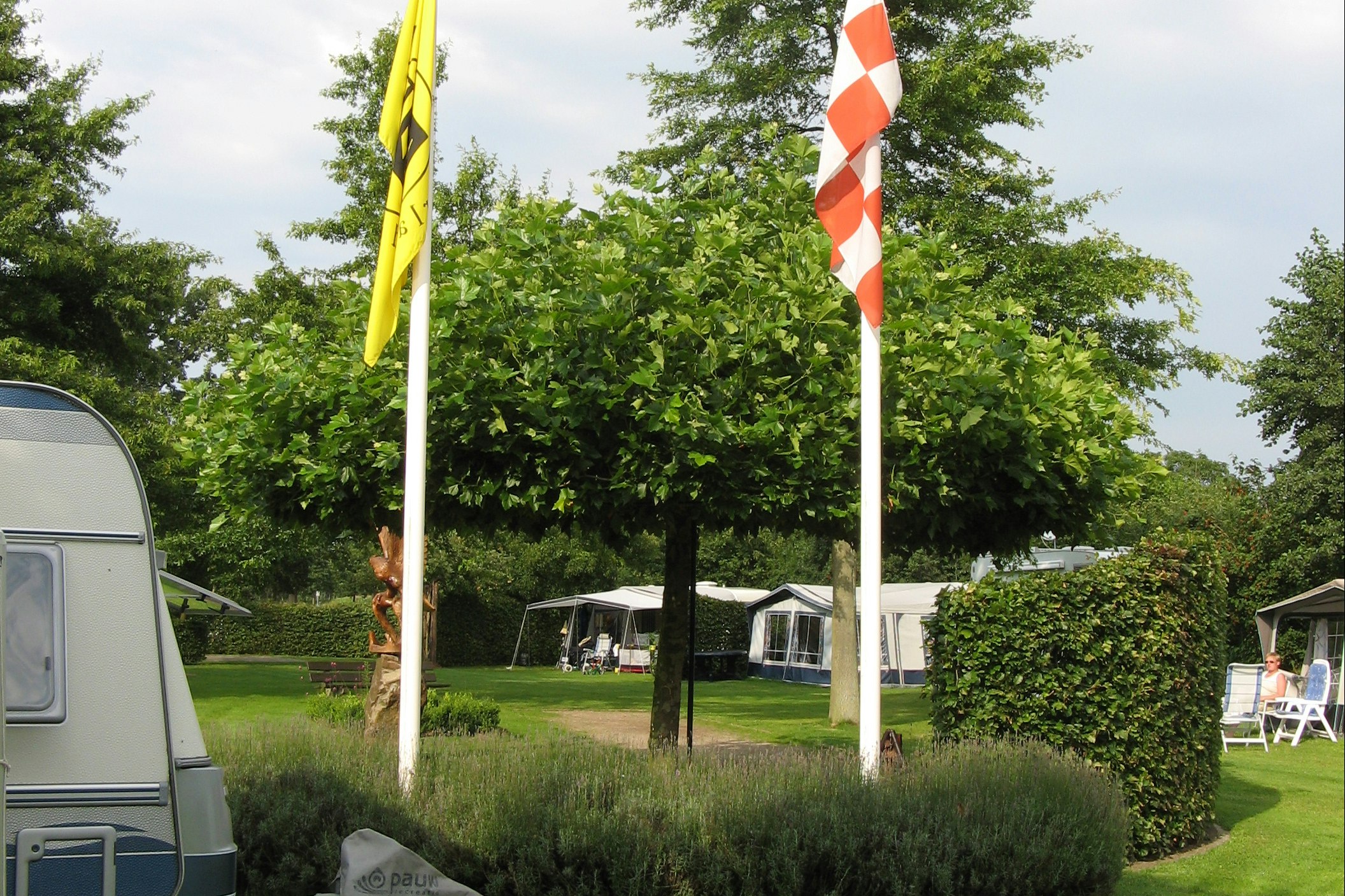 Camping Pergama LandJuweel - Blick auf die Standplätze auf der Wiese