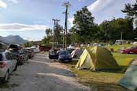 Camping Perun Lipce - Blick auf die Zelt- und Stellplätze auf der Wiese