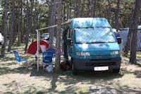 Camping Planik - campingwagen Umgeben von Wald