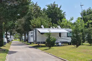 Camping Playa Joyel - Blick auf die Stellplätze auf der Wiese