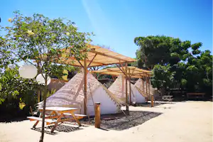 Camping Playa Mazagón - Glamping-Zelte auf dem Campingplatz