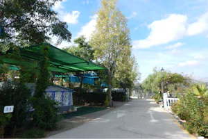 Camping Presa La Viňuela - Wohnwagen- und Zeltstellplatz an einer Strasse des Campingplatzes