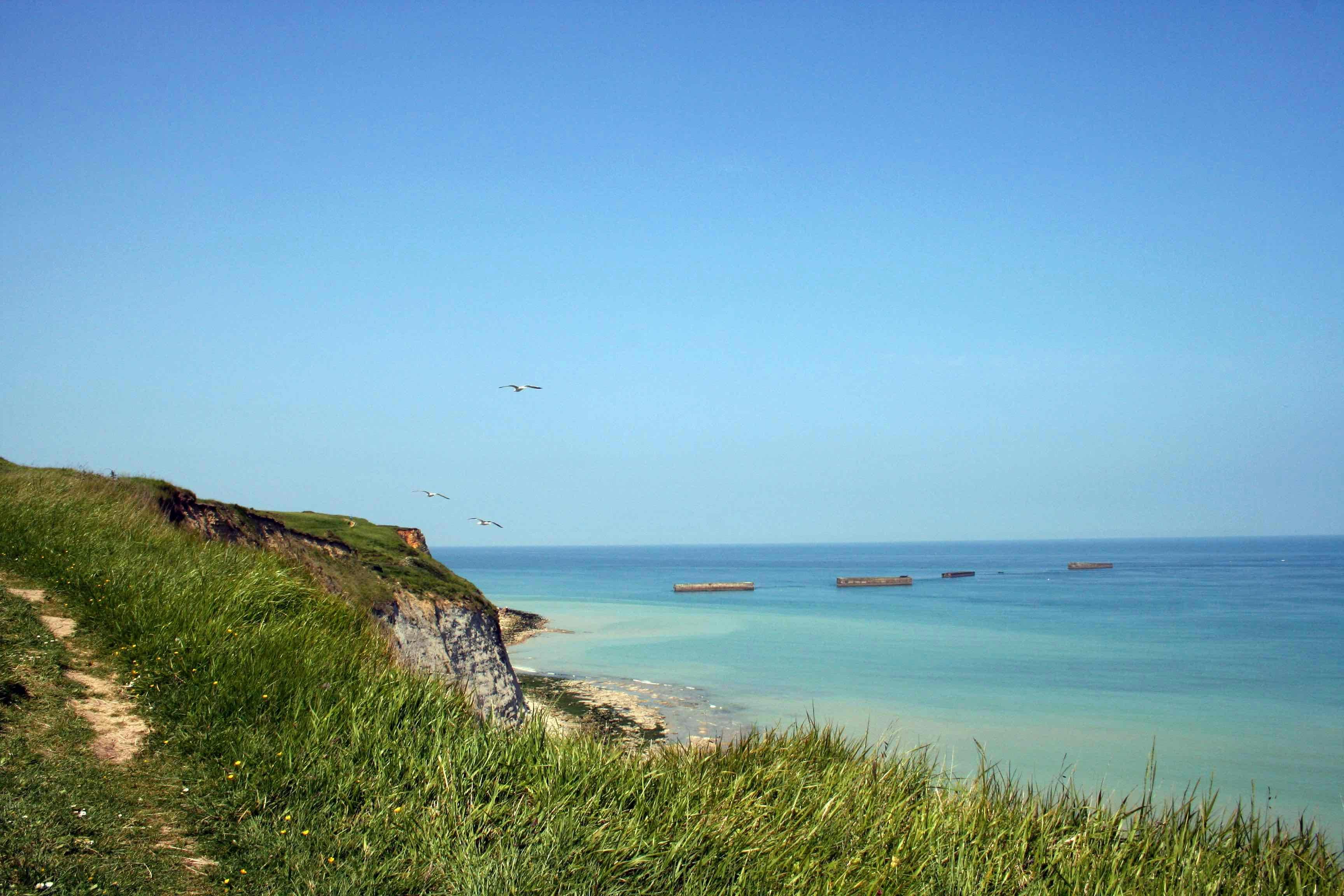 Camping Reine Mathilde - Blick auf die Küste am Campingplatz