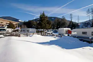 Camping Residence Corones - Die Stellplätze des Campingplatzes im Winter