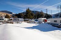 Camping Residence Corones - Die Stellplätze des Campingplatzes im Winter