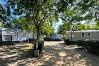 Camping Resort Els Pins Mobilheim-Mietunterkünfte unter Bäumen