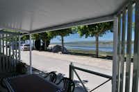 Camping Rio Ulla  - Blick von der Terrasse des Restaurants auf den Fluss am Campingplatz
