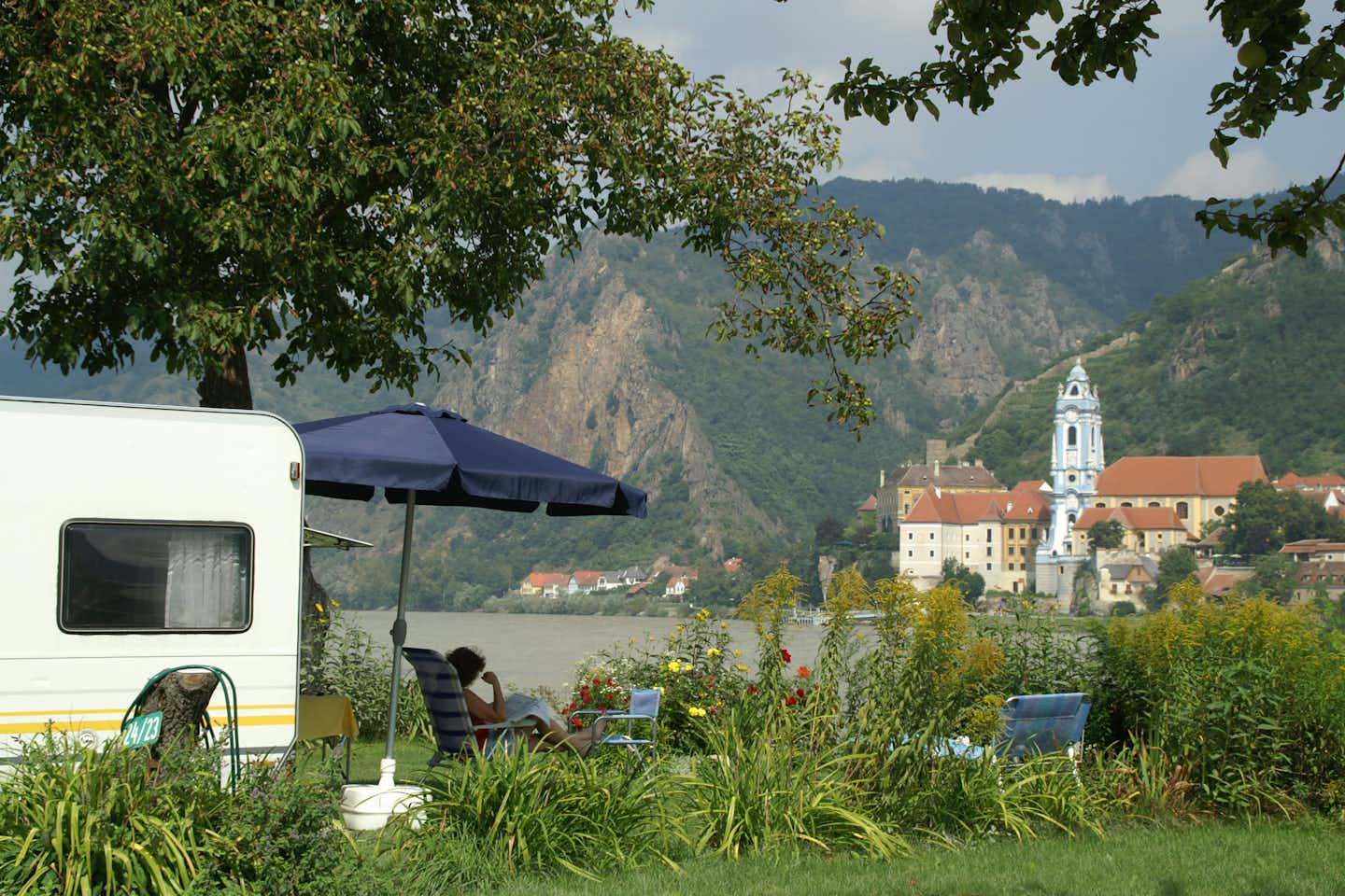Camping Rossatzbach - Campingplatz mit Blick auf den See