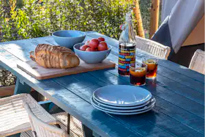 Camping Santa Cristina Terrasse eines Ferienhauses