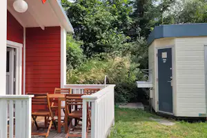 Camping Santa Monica - Mobilheim mit Terrasse auf dem Campingplatz