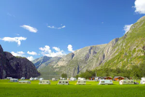Camping Sæbø - Blick auf den Campingplatz am Eidfjord