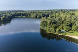 Camping Schaartven- - Blick auf den See aus der Vogelperspektive