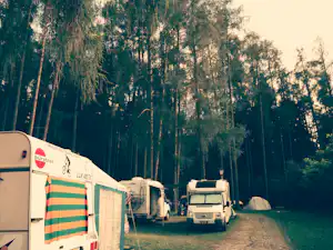 Camping Schießstand - Wohnwagen- und Wohnmobilstellplätzen zwischen Bäumen