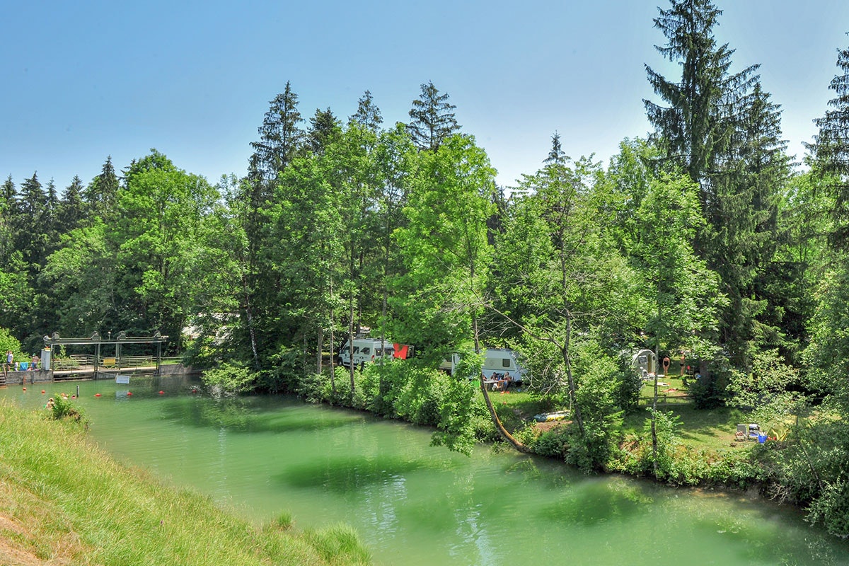 Camping Seemühle - Blick auf den Fluss am Campingplatz