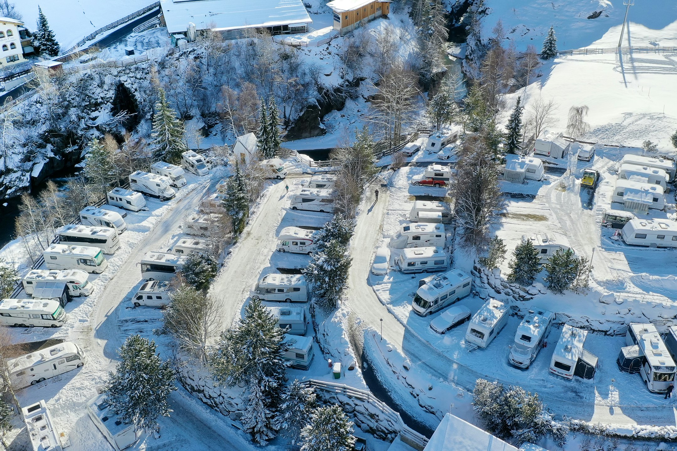Camping Sölden  - Luftaufnahme des Campingplatzes