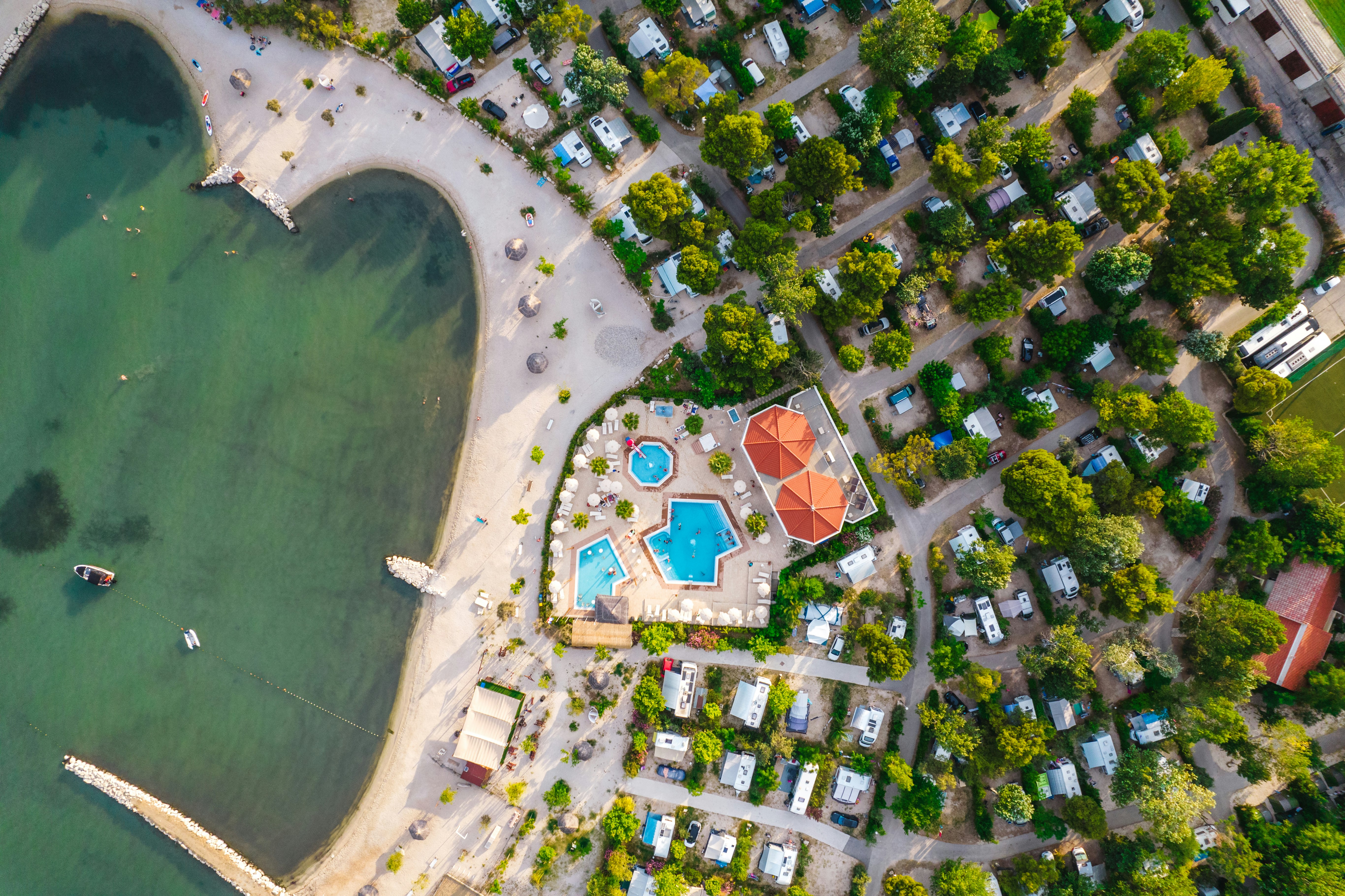 Camping Stobreč Split  - Campingplatz aus der Vogelperspektive