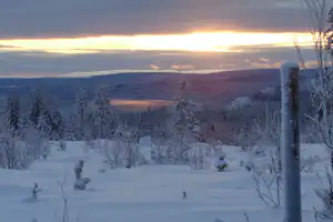 Camping Storuman - Winterlicher Blick auf die Umgebung des Campingplatzes