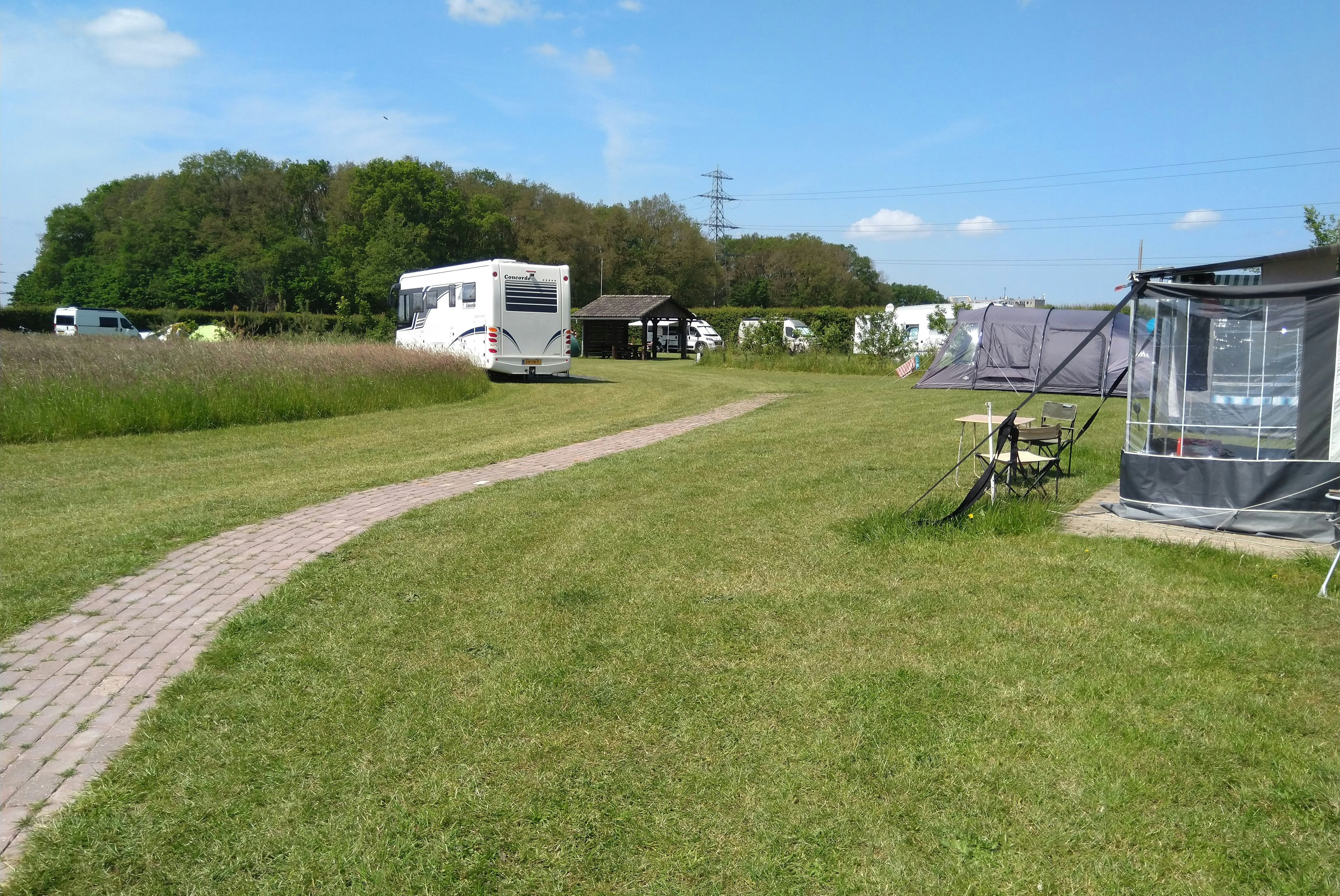 Camping 't Hofje van Hoog-Zuthem - Wohnmobil- und Wohnwagenstandplätze auf der Wiese