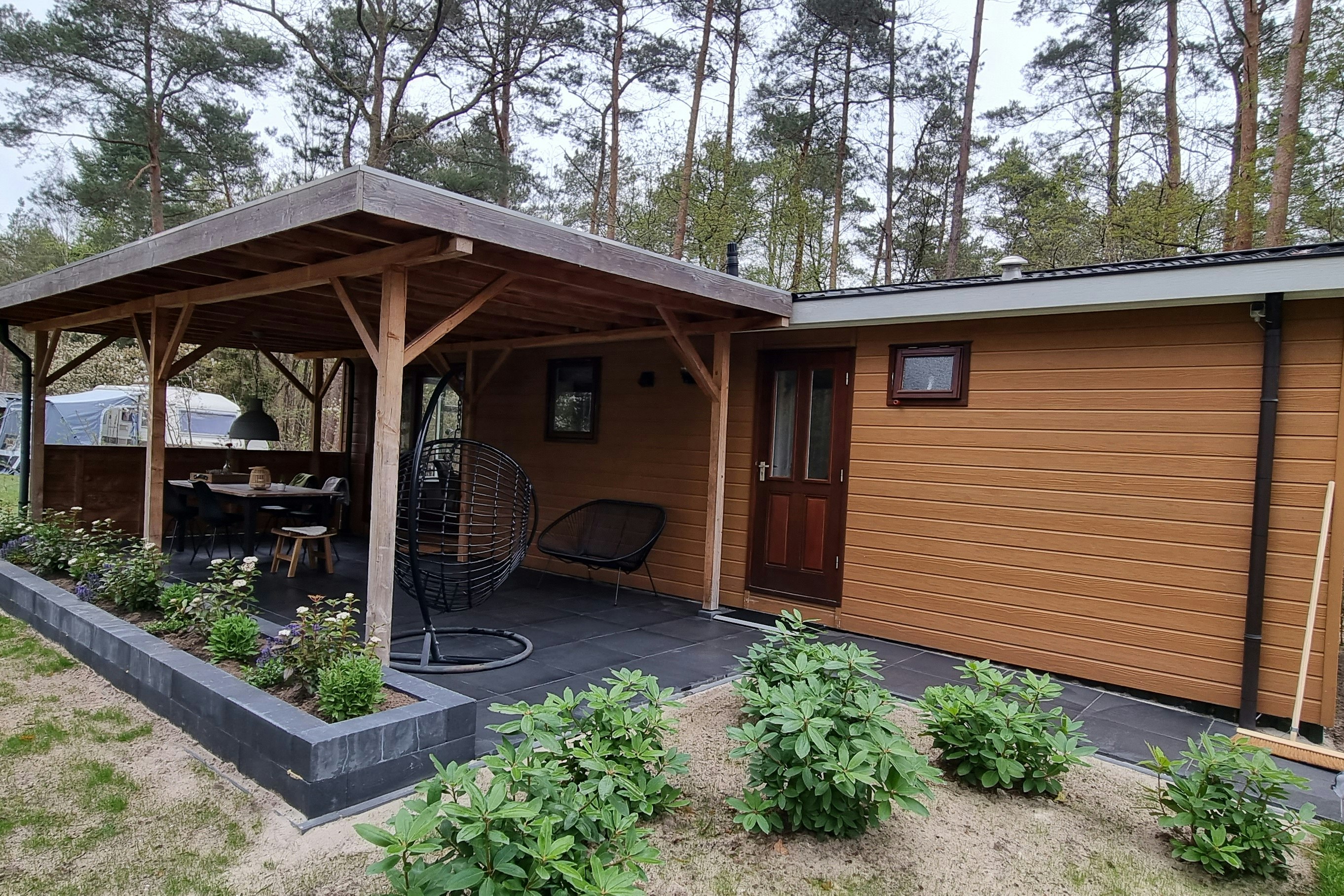 Camping 't Witte Zand - Twente  - Mobilheim mit Terrasse auf dem Campingplatz