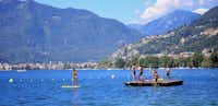 Camping Tamaro  -  Floß auf dem Lago Maggiore am Campingplatz