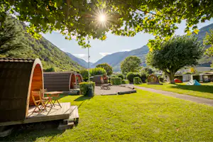 TCS Camping Martigny - Mobilheime auf dem Campingplatz
