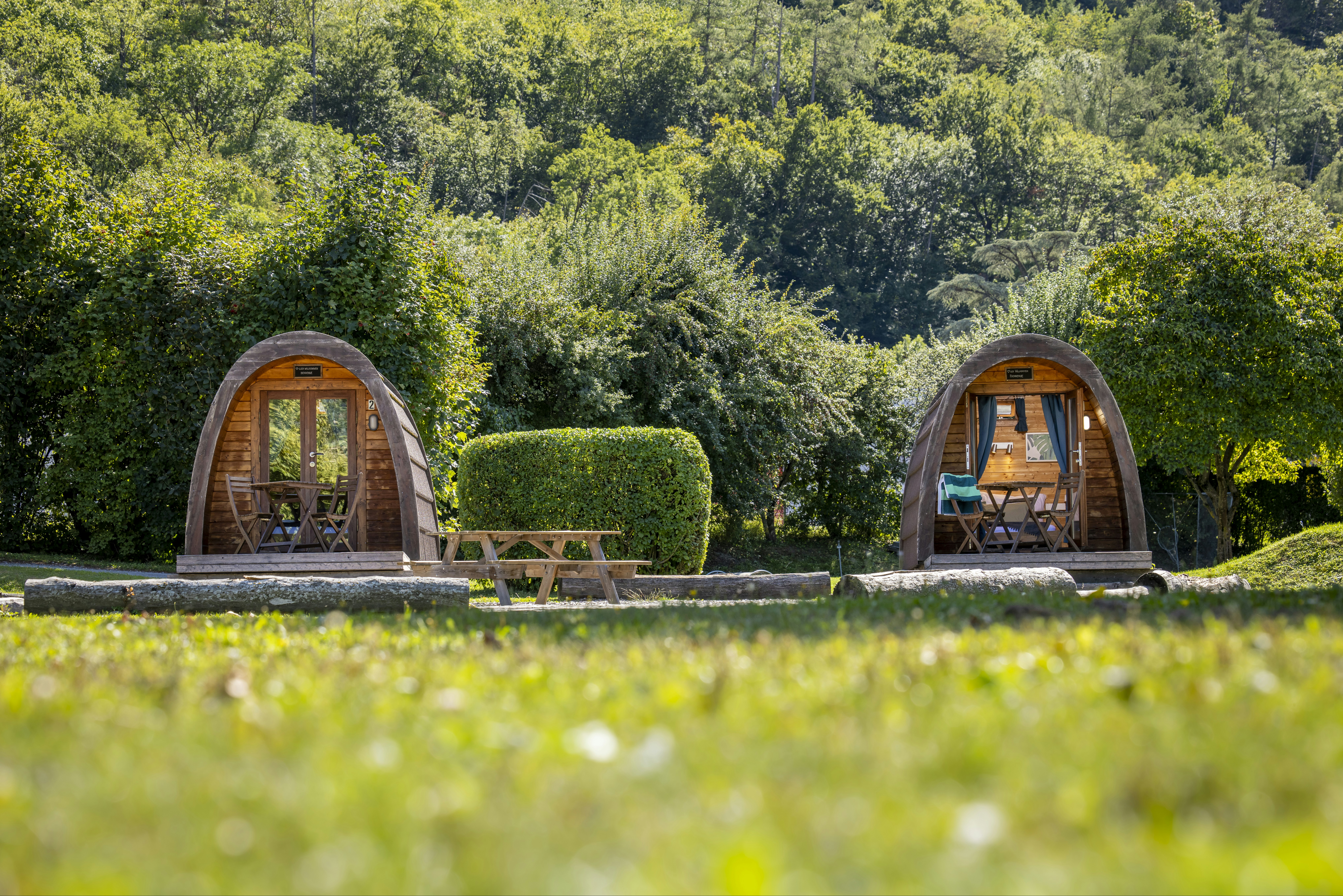 TCS Camping Martigny - Campingpods auf dem Campingplatz