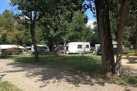 Camping Ticino - Wohnwagen im Stellplatzbereich des Campingplatzes