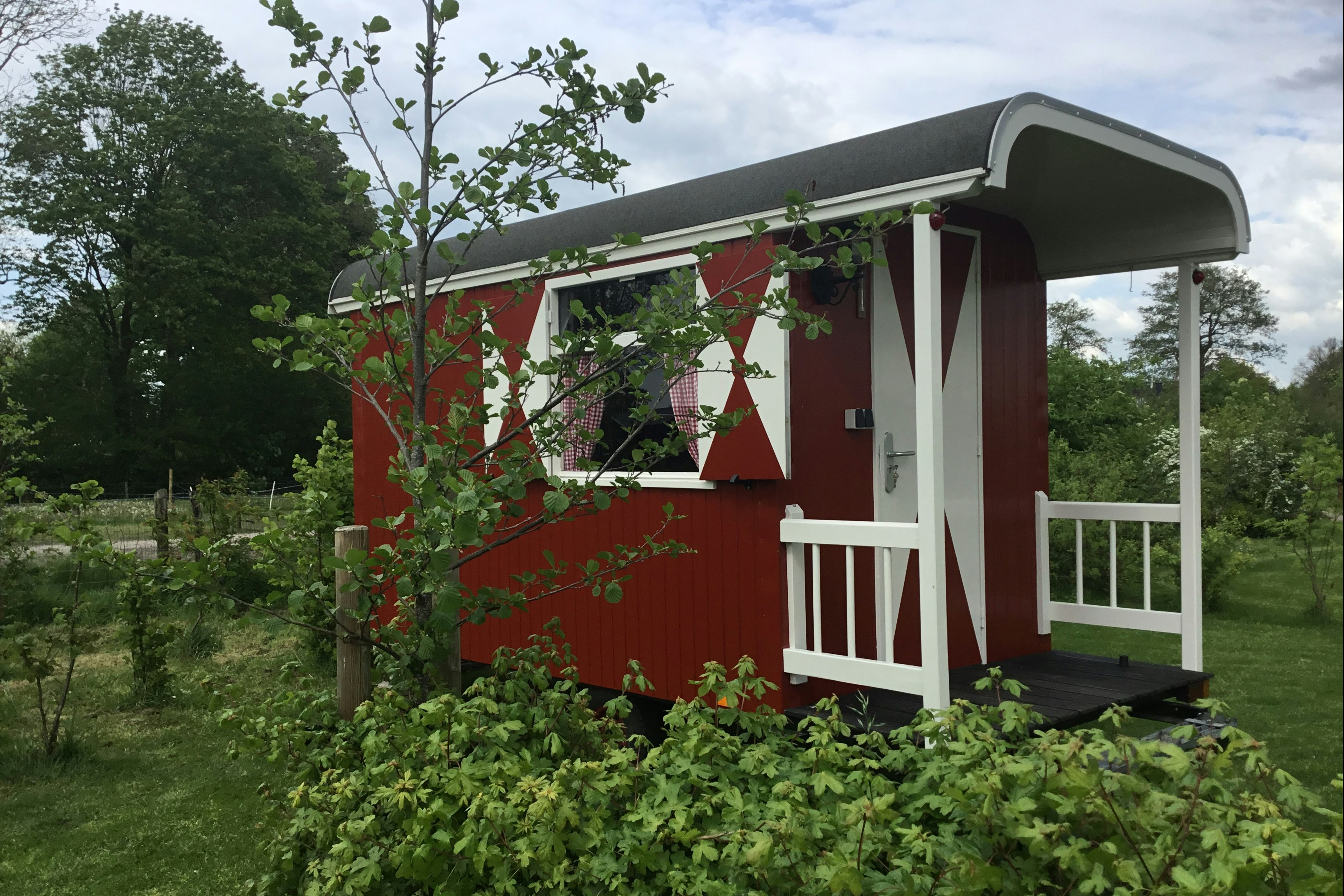 Camping Tjaerdastate  - Mobilheim mit Terrasse auf dem Campingplatz