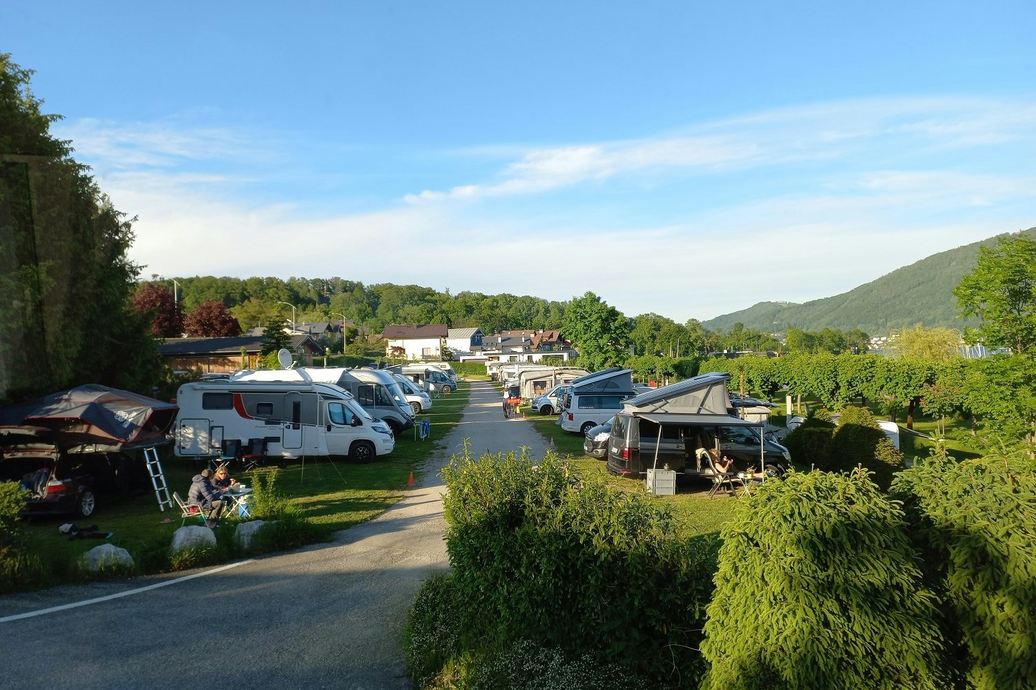 Camping Traunsee - Wohnmobil- und  Wohnwagenstellplätze auf dem Campingplatz