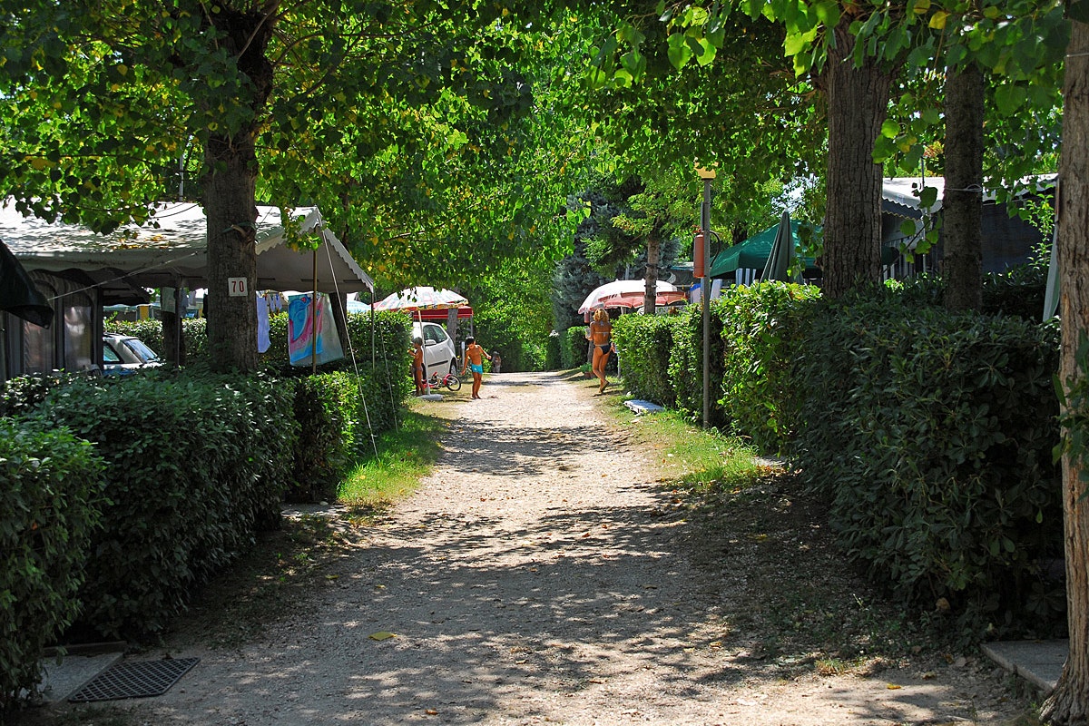 Camping Trevisago - Im Schatten Wohnwagen- und Wohnmobilstellplätzen auf dem Campingplatz
