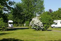 Camping und Erholungspark Nord-Elm -  Wohnwagen- und Zeltstellplatz zwischen Bäumen auf dem Campingplatz