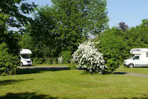 Camping und Erholungspark Nord-Elm - Wohnwagen- und Zeltstellplatz zwischen Bäumen auf dem Campingplatz