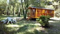Camping Universal - Zirkus Wohnwagen im Grünen auf dem Campingplatz