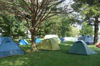 Camping Unterägeri  -  Zeltplatz vom Campingplatz im Schatten von Bäumen