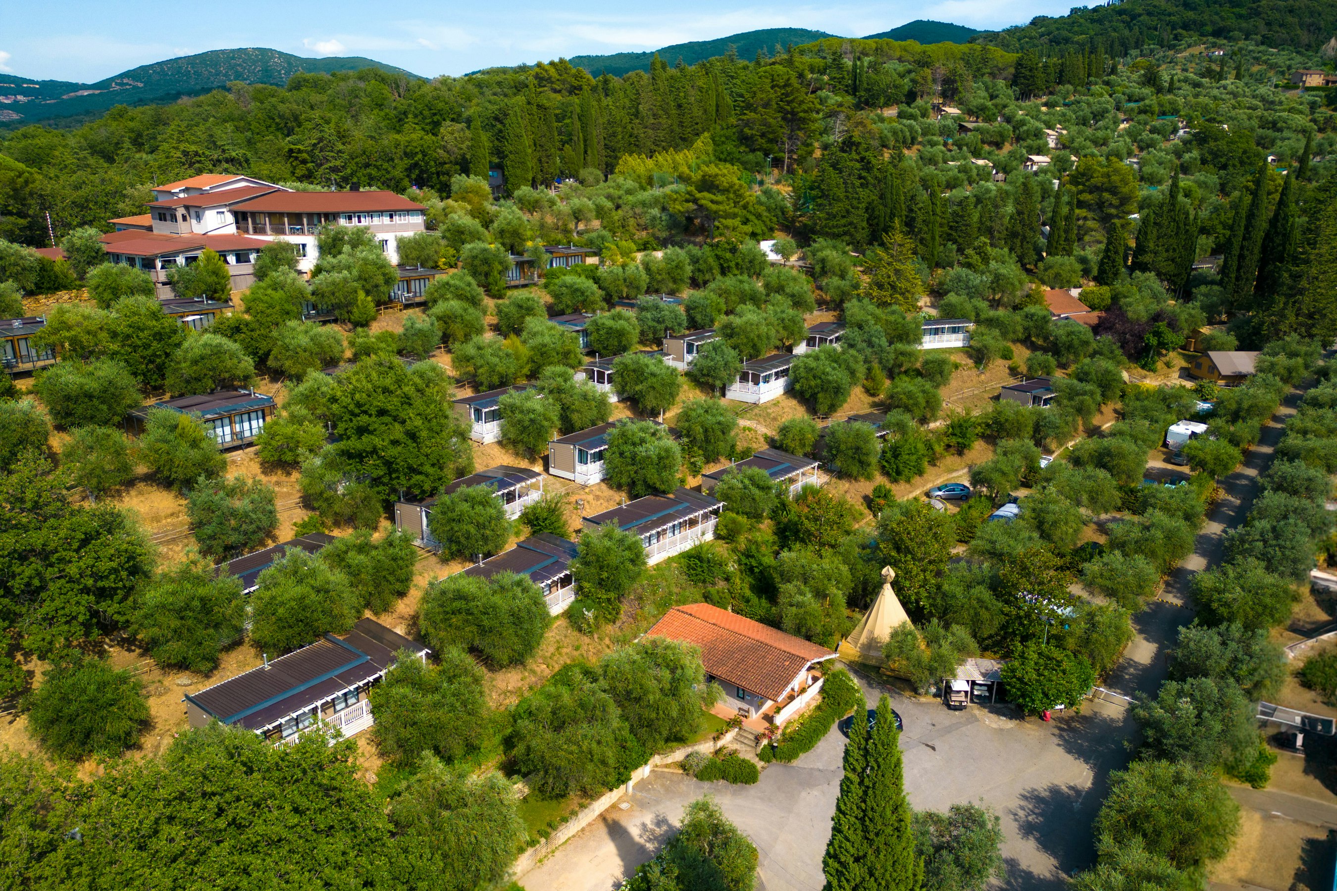 Camping Vallicella - Mobilheime aus der Vogelperspektive