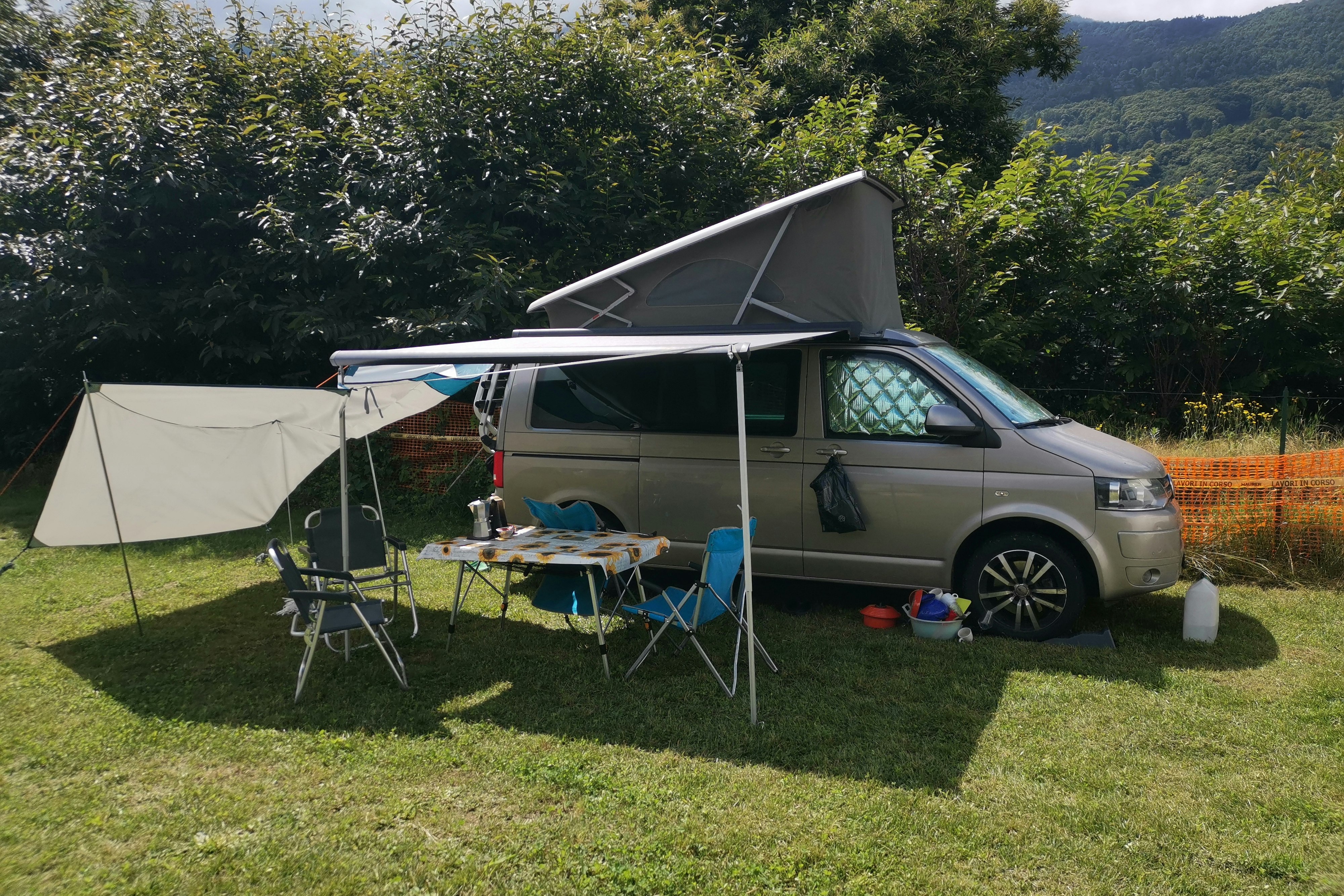 Camping Valpellice  - Wohnmobilplatz auf der Wiese