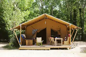 Camping Verdon Parc - Mobilheim vom Campingplatz mit Veranda im Grünen