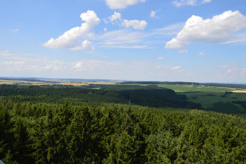 Camping Vidlák - Blick auf die hügelige Waldlandschaft Tschechiens