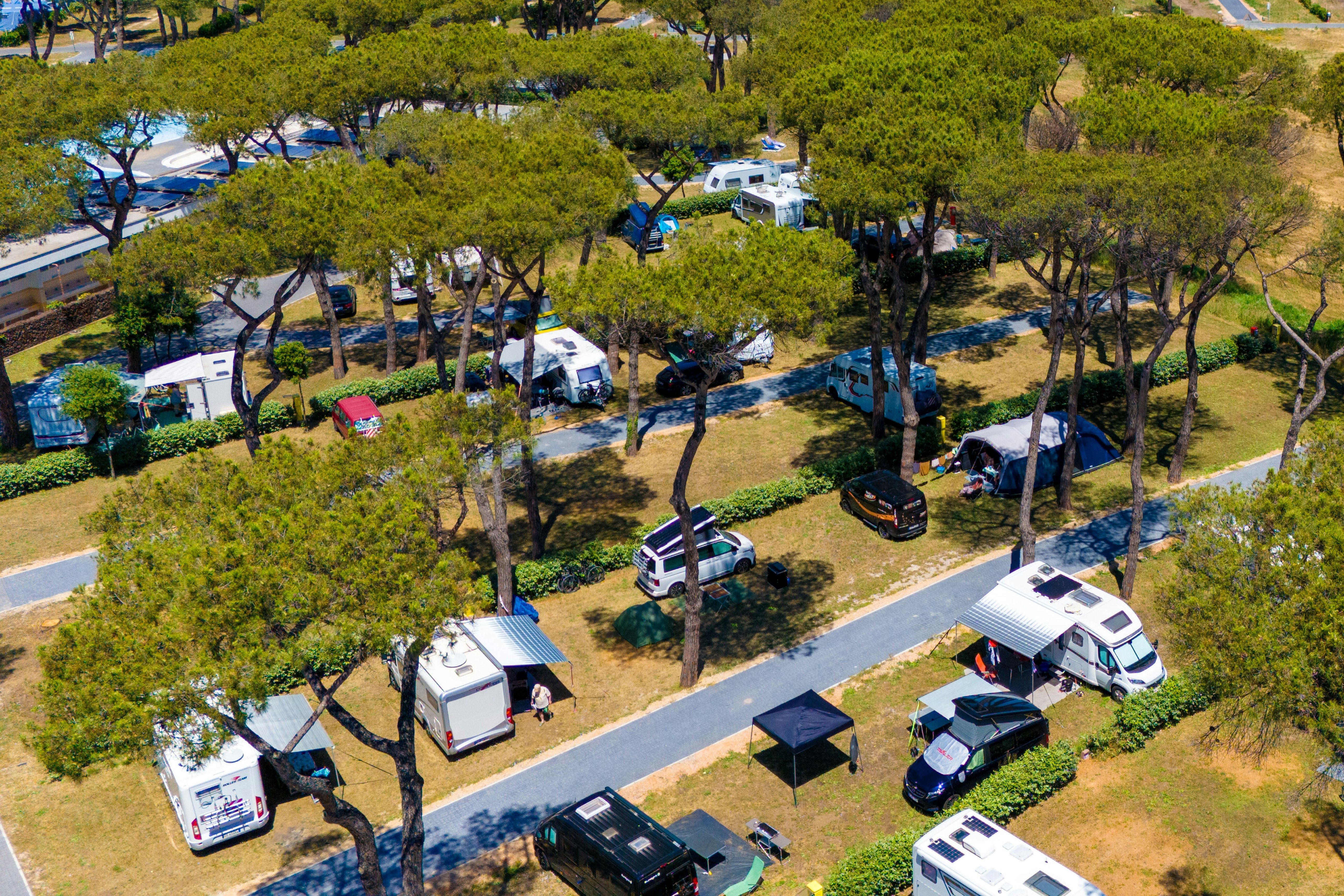 Camping Village Roma Capitol - Standplätze aus der Vogelperspektive