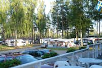 Camping Vivstavarvstjärn - Wohnwagenstellplätze zwischen den Bäumen auf dem Campingplatz