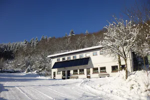 Die Pfeffermühle - die Gaststätte des Camping Vossmecke im Winter