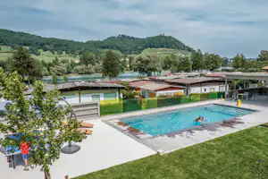 Camping Wagenhausen - Blick auf den Pool des Campingplatzes