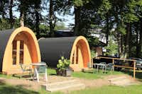 Camping Troisvierges - Mobilheim mit Veranda im Grünen auf dem Campingplatz