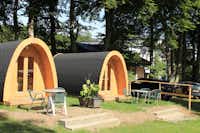 Camping Troisvierges - Mobilheim mit Veranda im Grünen auf dem Campingplatz