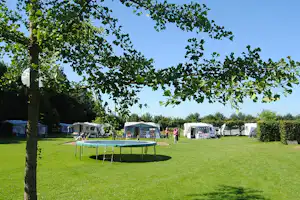 Camping warnstee - sprungmatte und stellplaetze auf der Wiese