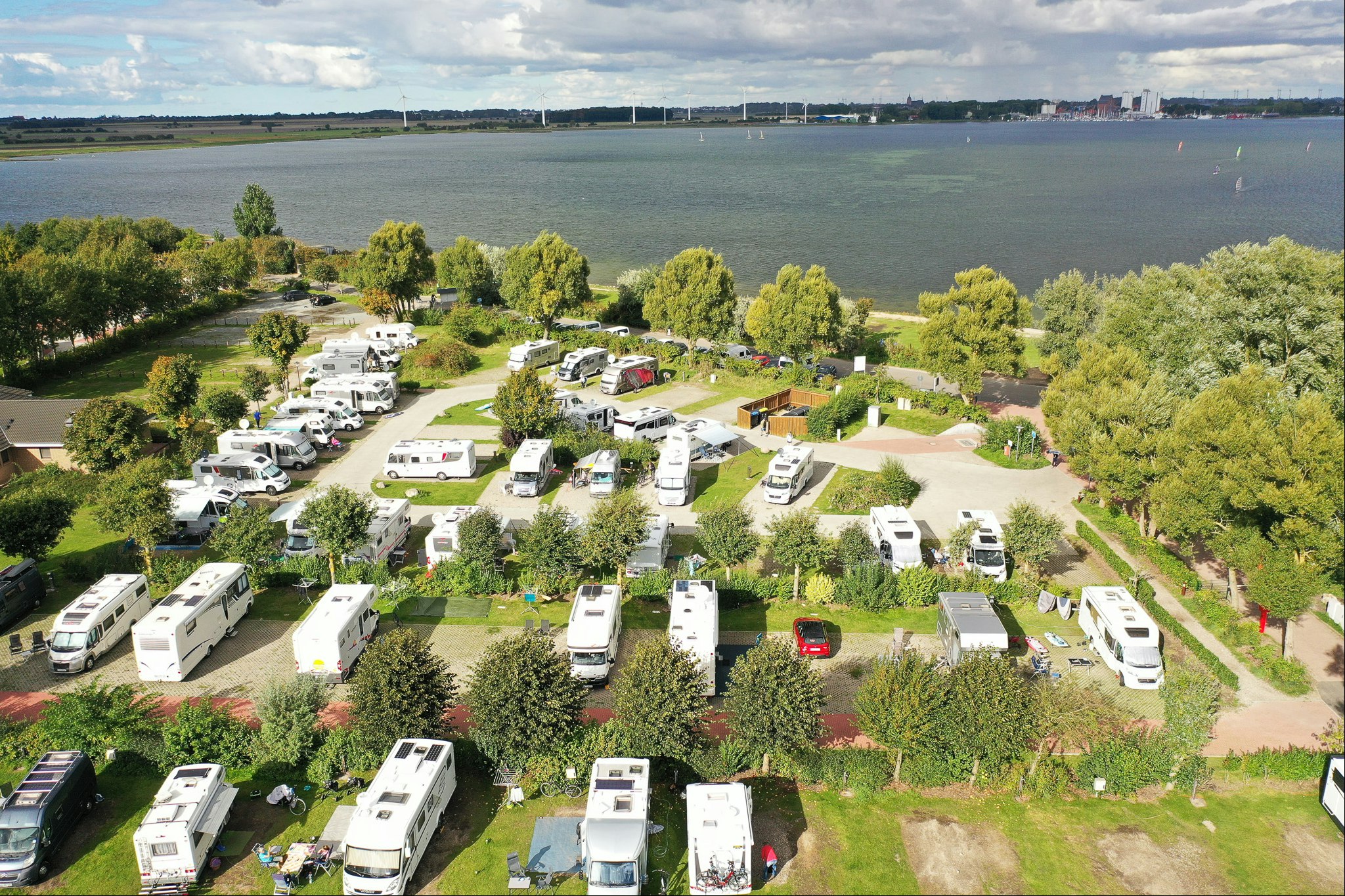 Camping Wulfener Hals  - Luftaufnahme des Campingplatzes
