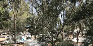 Camping Zetas - Blick auf den Wohnwagen- und Zeltstellplatz vom Campingplatz